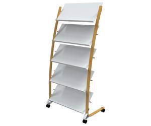 Portariviste da terra 5 tasche 51,5 x 83 x 163,3 cm legno ABS bianco - 12017