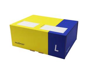 Scatola automontante per ecommerce pick e post L 40 x 27 x 17 cm giallo blu - 13804
