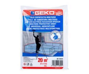 Telo copritutto 4 x 5 mt 20 mq 95,105 gr HDPE trasparente - 13714