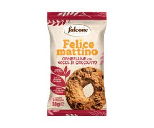 Biscotto ciambellina - con gocce di cioccolato - monoporzione da 38 gr - conf. 44 pezzi - Dolciaria Falcone - 01-0414 - 100328PZ - DMwebShop