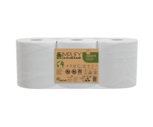 Asciugamani in rotolo Centrefeed Simplify - 19,6 cm x 90 mt - Ø 18,5 cm - 17 gr - 450 strappi - 2 veli - pacco 3 rotoli - Papernet - 420374 - DMwebShop
