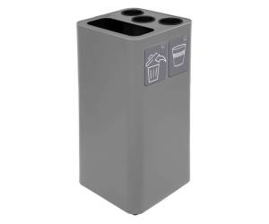 Contenitore per raccolta differenziata - con divisiorio bicchieri - 50 lt - grigio - Stilcasa - PU100F-BG-G - 8033630051854 - DMwebShop