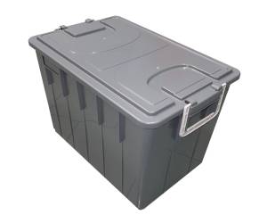 Cassa multiuso con coperchio e manici 58 x 38 x 38 cm 60 lt PP Mobil Plastic grigio scuro grigio chiaro - 18031