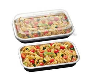 Contenitore alluminio stirato c coperchio R PET 4 porzioni - 18080