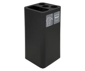 Contenitore per raccolta differenziata con divisiorio bicchieri 50 lt nero - 20211