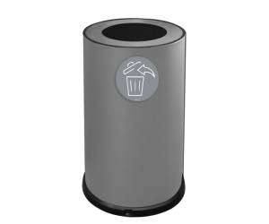 Contenitore tondo per raccolta differenziata 1 scomparto 100 lt grigio - 20097