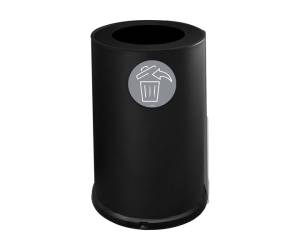 Contenitore tondo per raccolta differenziata 1 scomparto 100 lt nero - 20095