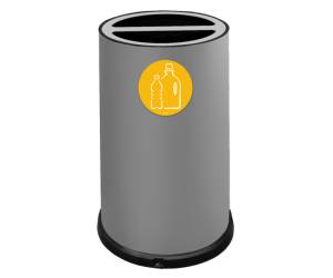 Contenitore tondo per raccolta differenziata 2 scomparti 100 lt grigio - 20098