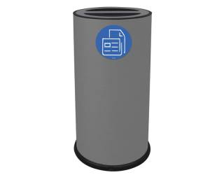 Contenitore tondo per raccolta differenziata 2 scomparti 70 lt grigio - 20217