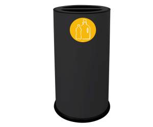 Contenitore tondo per raccolta differenziata 2 scomparti 70 lt nero - 20104