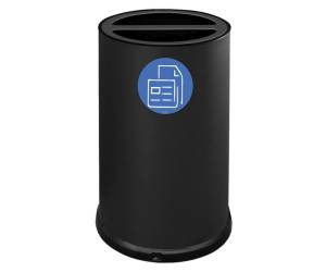 Contenitore tondo per raccolta differenziata 2 scomparto 100 lt nero - 20222