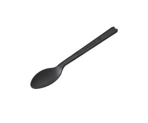 Cucchiaino monouso in CPLA 12,5 cm nero - 18230