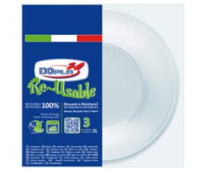 Insalatiera riutilizzabile rotonda diametro 13,5 cm 2 lt PS reuse bianco - 18205