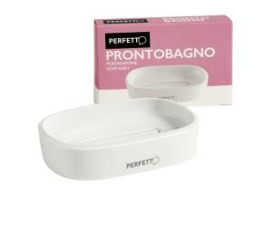 Portasapone Pronto Bagno 12,5 x 8 x 2,5 cm PPL bianco - 20956