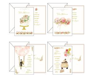 Biglietto auguri Matrimonio - con rifiniture oro - conf. 12 pezzi - Kartos - 17986801 - DMwebShop