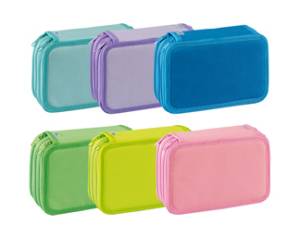Astuccio 3 Zip Neon Pastel 13 x 20 x 7,5 cm colori assortiti - 21848