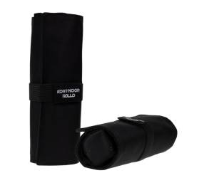 Astuccio arrotolabile Roller con astuccio zip interno 24 scomparti tessuto 7,5 x 21,5 cm nero - 21847