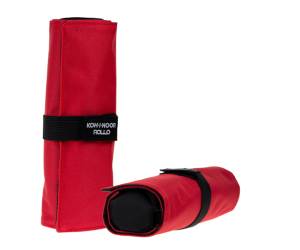 Astuccio arrotolabile Roller con astuccio zip interno 24 scomparti tessuto rosso - 21784