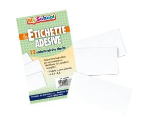 Etichetta adesiva segnanome 6,3 x 2,8 cm bianco busta 12 pezzi - 22148