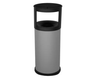 Gettacarte autoestinguente con posacenere 40 lt diametro 31 cm H 80 cm grigio acciaio - 24044