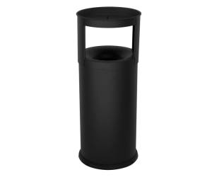 Gettacarte autoestinguente con posacenere 40 lt diametro 31 cm H 80 cm nero acciaio - 24144