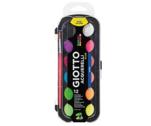 Pastiglia Acquerello diametro 30 mm colori assortiti fluo astuccio da 12 pezzi - 22775