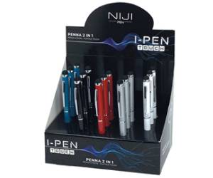 Penna a sfera mini I PEN 2 in1 puntale touch colori assortiti expo 15 pezzi - 21576