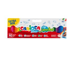 Pennarelli Jumbo punta 6 mm colori assortiti lavabili valigetta 40 pezzi - 22992