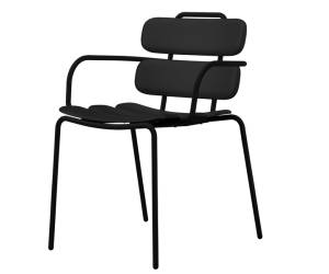 Seduta collettivita Lemon con braccioli polipropilene nero - 24382