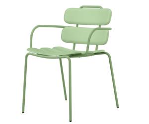 Seduta collettivita Lemon con braccioli polipropilene verde - 24403