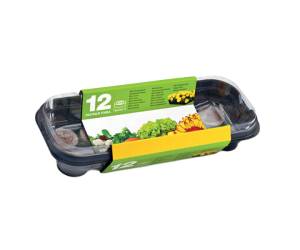 Serra con coperchio con 12 pastiglie torba 27 x 12 cm - 23093