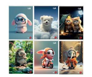 Maxiquaderno Cute fantasia A4,40,2 fogli 80 gr rigo di 3a - 25367