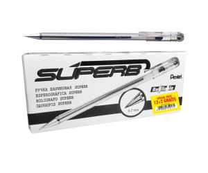 Penna a sfera Super B - punta 0,7 mm - nero - promo pack 12+2 pezzi - Pentel - BK77-A-PROMO - 4016284350171 - DMwebShop
