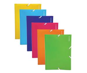 Cartella 3 lembi con elastico angolare A4 PP colori assortiti - 29620