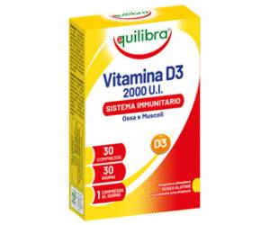 Integratore Vitamina D3,2000 UI sistema immunitario ossa e muscoli 30 compresse 2,43 gr cad - 29673