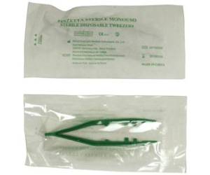 Pinzetta sterile monouso 10 cm verde - 674