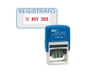 Timbro S260 L3 Datario REGISTRATO 4 mm autoinchiostrante bicolore - 333
