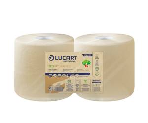 Bobina asciugatutto EcoNatural - 2 veli - 800 strappi - 213 mt - avana - pacco 2 rotoli - Lucart - 852218T - 8005892345163 - DMwebShop