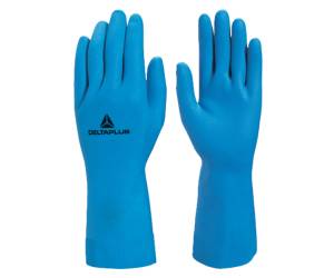 Guanti chimici VE440 per acidi e industria alimentare taglia 6,7 lattice blu - 29736