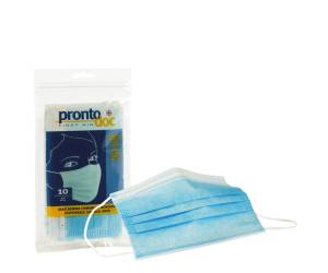Mascherina chirurgica monouso - tipo IIR - 3 veli - celeste - conf. 10 pezzi - Prontodoc - 4178 - 8000957417809 - DMwebShop