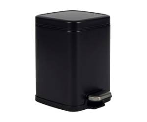 Bidone Pico - con pedale e vaschetta - 6 lt - nero satinato - Perfetto - 28161 - 8052474281616 - DMwebShop