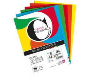 Risma carta Cromatica - A4 - 160 gr - colori assortiti forti - 100 fogli - Cwr - 12306-100 - 12306/100 - 8004957123067 - DMwebShop