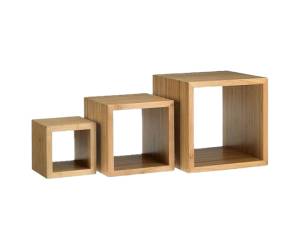 Alzata buffet Cubo misure assortite bamboo naturale - 30114