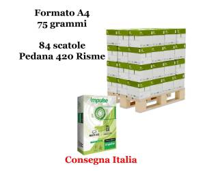 Carta bianca per stampanti multifunzione A4,75 gr scatole da 5 risme 420 Risme Rey Impulse - 741