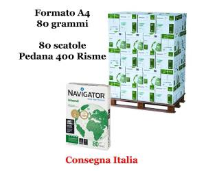Carta bianca per stampanti multifunzione A4,80 gr scatole da 5 risme 400 Risme Navigator - 938