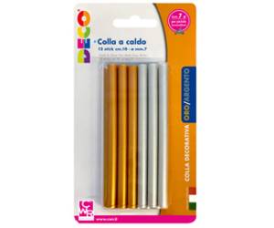 Colle stick per pistole oro e argento diametro 7mm lunghezza 10 cm Deco 13034 - 30138
