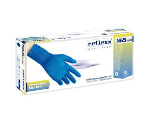 Guanti in nitrile N65 Plus senza polvere taglia XL blu - 30251