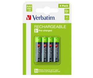 Scatola 4 Pile AAA Ricaricabili - Verbatim - 49514 - 23942495147 - DMwebShop
