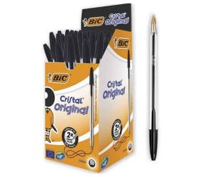 Penna a Sfera Bic Cristal Nera punta media 1 mm Confezione 50 Pezzi 8373639 | DMwebShop - 2