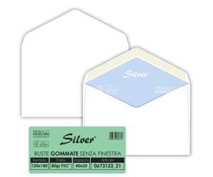 Busta Silver Matic FSC - senza finestra - gommata - 12 x 18 cm - 80 gr - bianco - conf. 25 pezzi - Pigna - 067312321 - 8006873106612 - DMwebShop